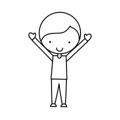 cute little man character vector illustration design