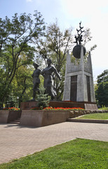 Monument to Mametova and Moldagulova in Almaty. Kazakhstan