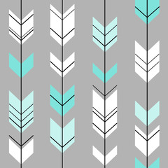 pastel arrow ethnic hipster blue and white on a gray background