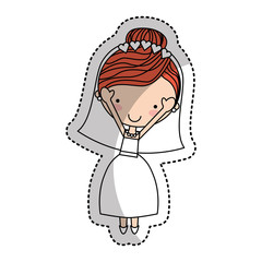 Newly married woman character vector illustration design