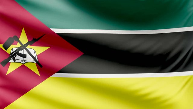 Realistic beautiful Mozambique flag 4k