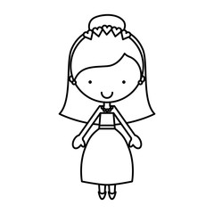 Newly married woman character vector illustration design