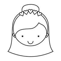 Newly married woman character vector illustration design