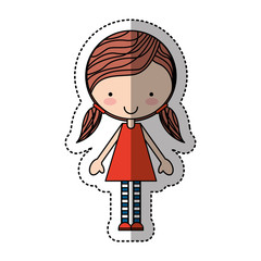 cute little girl character vector illustration design