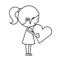 cute little girl character vector illustration design