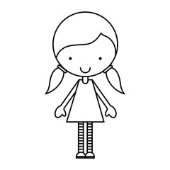 cute little girl character vector illustration design