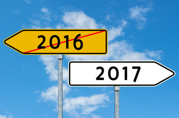 Schild 2016 und 2017