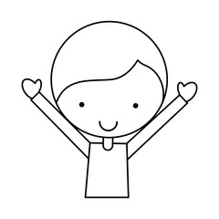 cute little man character vector illustration design