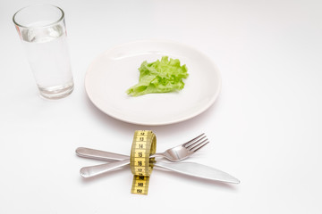 concept diet fresh vegetables on plate at white background