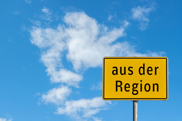 Schild aus der Region
