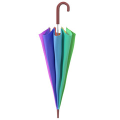 Colorful Umbrella Closed on white. 3D illustration