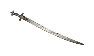 Medieval sword isolated on white.