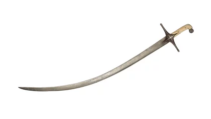 Foto op Plexiglas Medieval saber isolated on white. © zuktenvos