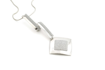 Fancy pendant isolated on white background - modern fashion jewelry