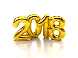 Gold rounded 2018 3d rendering