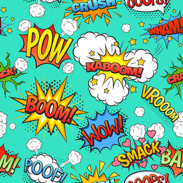 Comic Speech Bubbles Seamless Pattern Background 