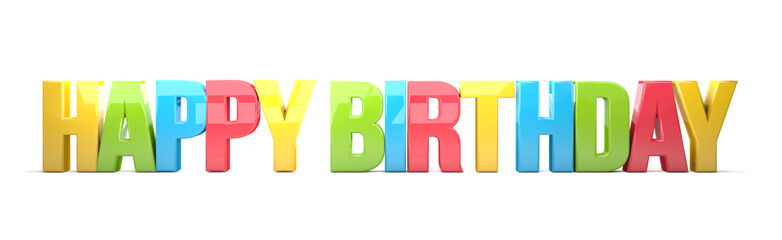 happy birthday 3D render colorful