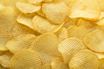 Potato chips, food background
