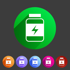 Sport nutrition food icon flat web sign symbol logo label