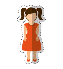cute little girl character vector illustration design