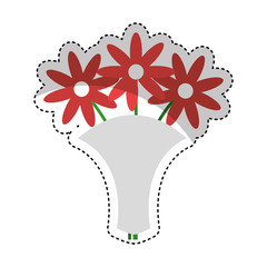 cute flowers isolated icon vector illustration design
