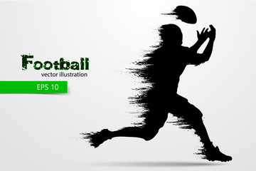 silhouette of a football player. Rugby. American footballer. Vector illustration © matrosovv