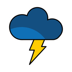cloud with ray climate sign isolated icon vector illustration design