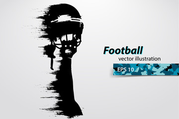 silhouette of a football player. Rugby. American footballer. Vector illustration © matrosovv