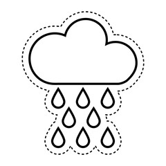 cloud with rain drops climate sign isolated icon vector illustration design