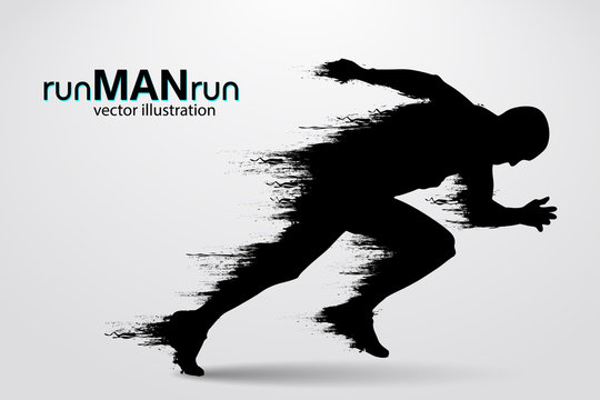 Silhouette of a running man. vector illustration