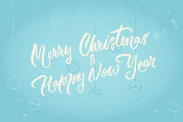 Naklejka na ściany i meble Greeting Card: Merry Christmas and Happy New Year
