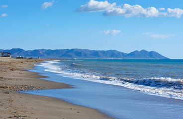 Fototapeta na wymiar Coastline at Retamar. Province of Almeria. Spain