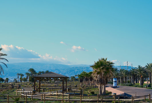 View to the Retamar park. Province of Almeria. Spain