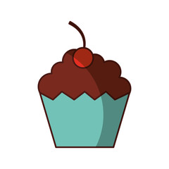 sweet and delicious cupcake icon vector illustration design