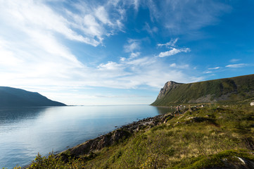 Fototapeta na wymiar Coast of the Norwegian Sea.Rekvika.Troms.