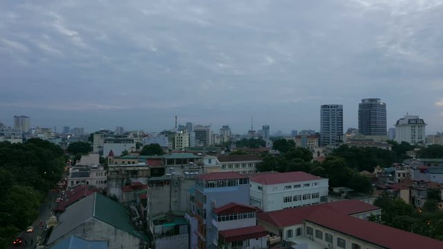 Hanoi Vietnam city sunset time lapse