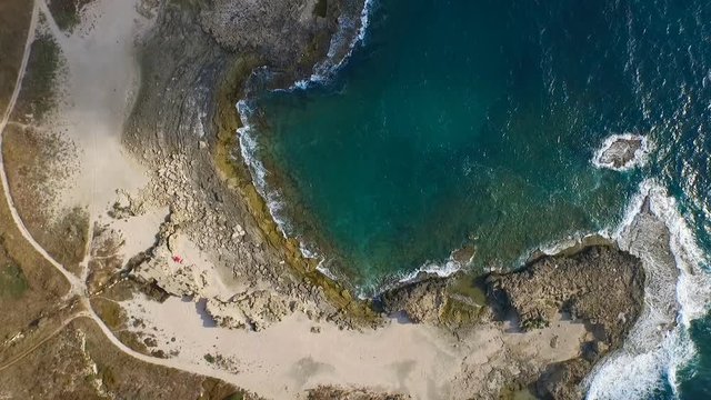 Turquoise rolling wave, slow motion