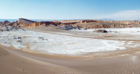 Panorama of Moon Valley in Atacama Desert, Chile