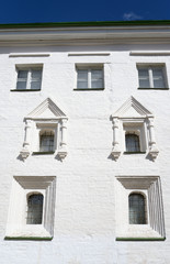 Fototapeta na wymiar Windows of St. Nicholas in Vladychnaya Sloboda.