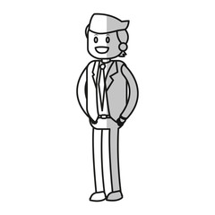 Businessman icon. Business businesspeople and businessperson theme. Isolated design. Vector illustration