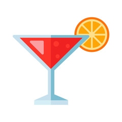 Cocktail glass vector illustration.