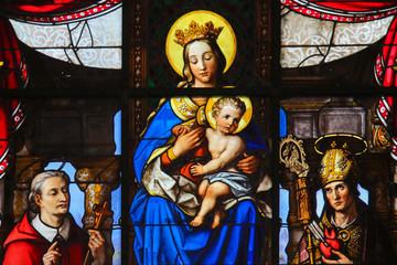 Obraz na płótnie Canvas Stained Glass - Madonna and Child