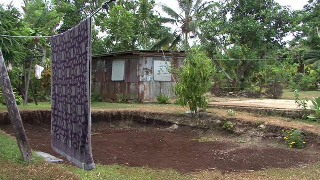 Shack with washing line outside
