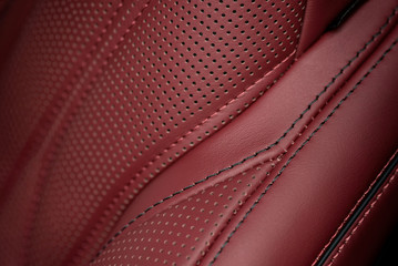 Car leather seat part. Macro. - obrazy, fototapety, plakaty