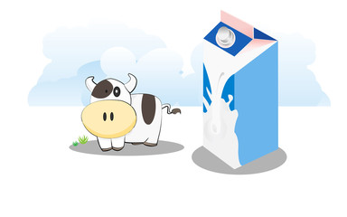 Cow Milk, The lactose gives milk its sweet taste and contributes approximately 40% of whole cow's milk's calories. 