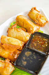 Fried Chinese Traditional Spring rolls food