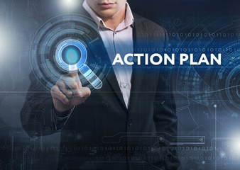 Business, Technology, Internet and network concept. Business man