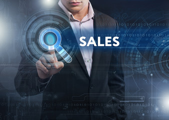 Business, Technology, Internet and network concept. Business man