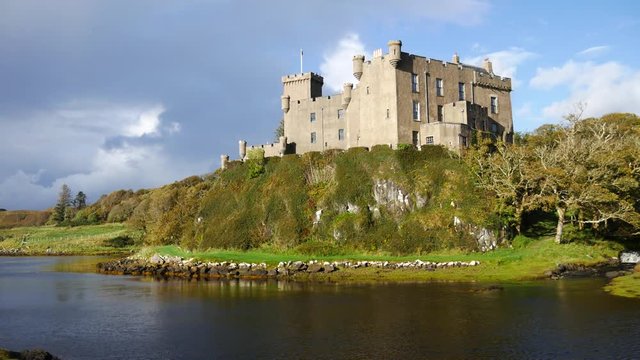 Dunvegan castle on the Isle of Skye - the seat of the MacLeod of MacLeod, Scotland, UK 