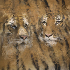 Fototapeta premium WatercolorTiger Background